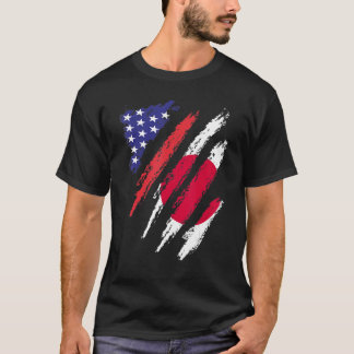 Japan American Grown Flag USA Patriot Heritage Mon T-Shirt
