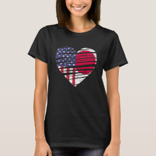 Japan American Grown Heart USA Patriot Heritage Mo T-Shirt