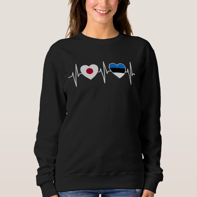 Japan And Estonia Estonian Flag Flags Sweatshirt (Front)