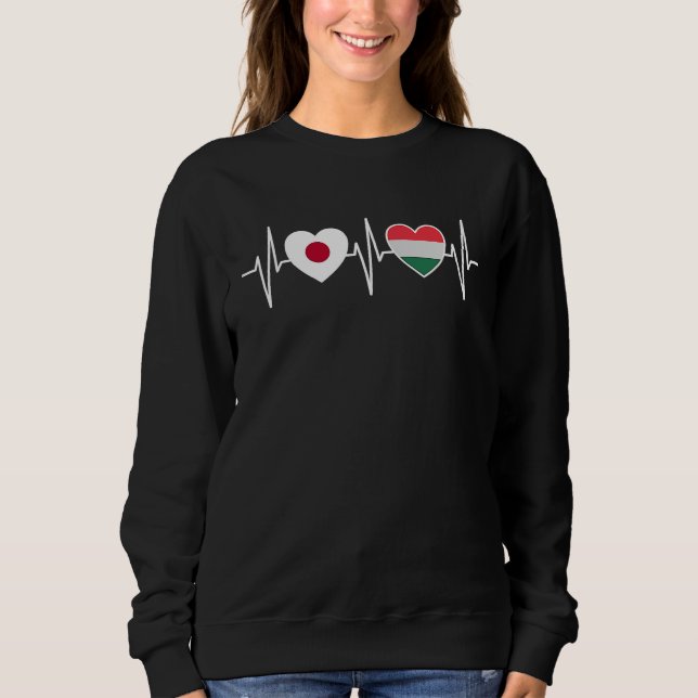 Japan And Hungary Hungarian Flag Flags Sweatshirt (Front)
