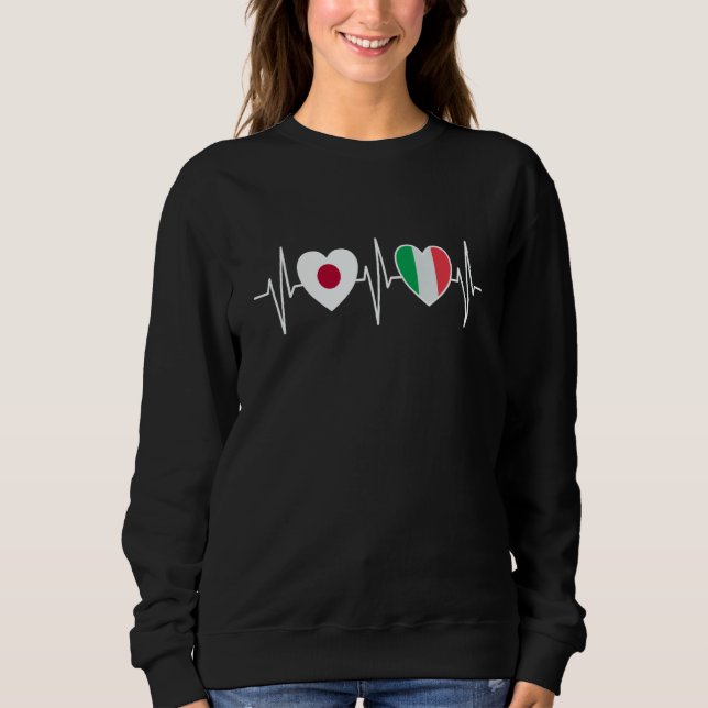 Japan And Italy Italian Flag Flags Sweatshirt (Front)