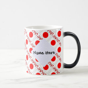Japan and Japanese Flag Tiled Personalized  Color Morph Mug