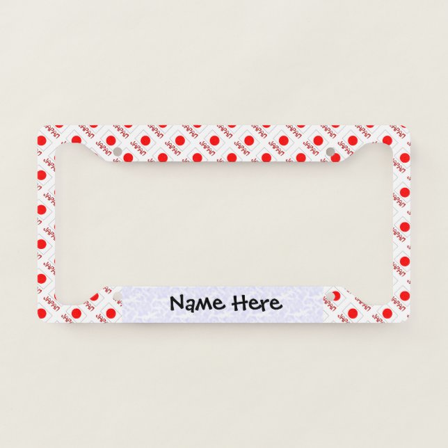 Japan and Japanese Flag Tiled Personalized  License Plate Frame (Front)