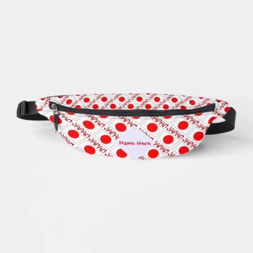 Japan and Japanese Flag Tiled Red Personalization  Fanny Pack