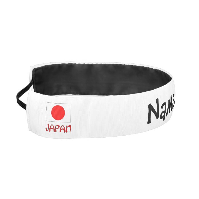 Japan and Japanese Flag with Your Name Athletic Headband (Left)