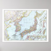 Japan/Korea: 1945 - Detailed map  Poster | Zazzle