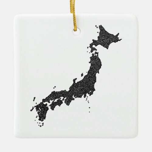Japan and Prefectures Hand drawn Ceramic Ornament