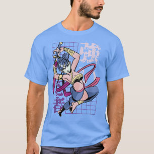 Japan Anime Girl Samurai Warrior Fighter  T-Shirt