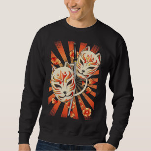 Japan Anime Samurai Sword Mask Flowers Sweatshirt