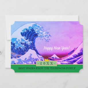 Japan Art & Happy New Year! Card /Kanagawa Wave