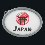 Japan Belt Buckle<br><div class="desc">Japan text design illustration with grunge red sun and Torii gate decoration for everyone who likes traveling</div>