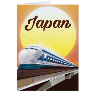 Japan Bullet Train travel poster Cards
