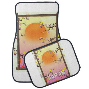 Japan Cartoon blossom tree poster Car Floor Mat