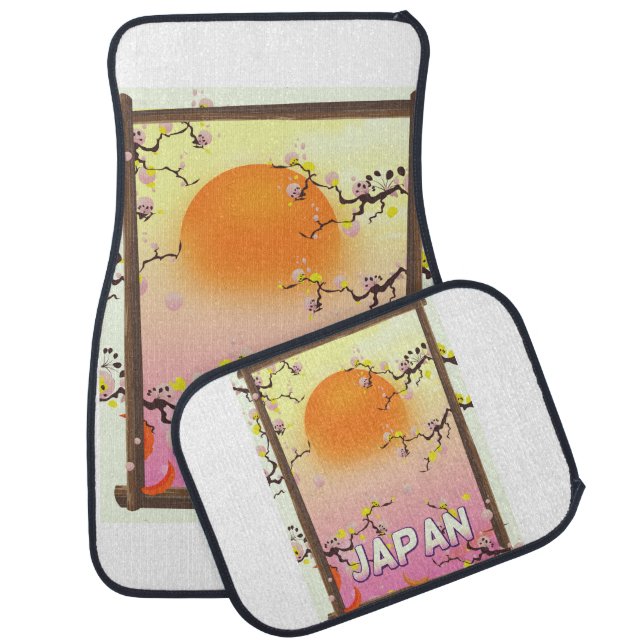 Japan Cartoon blossom tree poster Car Floor Mat (Set)