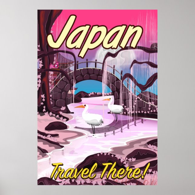 Japan cartoon gardens vacation poster (Front)