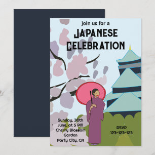 Japan Cherry Blossom Japanese Celebration Japan Invitation