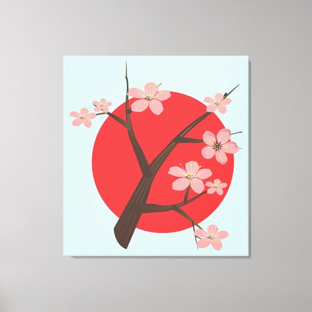 Japan cherry blossom sakura branch floral print (Front)