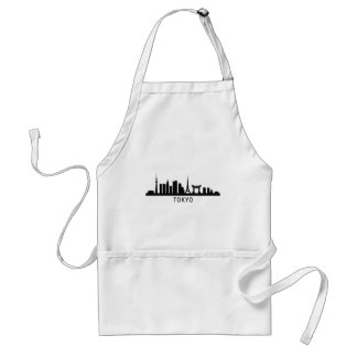 Japan Cityscape Travel | Tokyo Skyline Silhouette Adult Apron