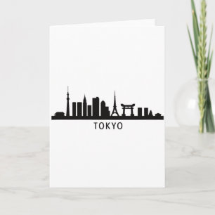 Japan Cityscape Travel Tokyo Skyline Silhouette Card