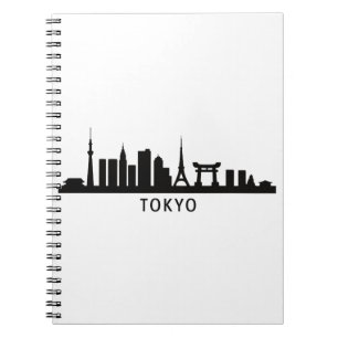 Japan Cityscape Travel Tokyo Skyline Silhouette Notebook