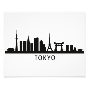 Japan Cityscape Travel Tokyo Skyline Silhouette Photo Print
