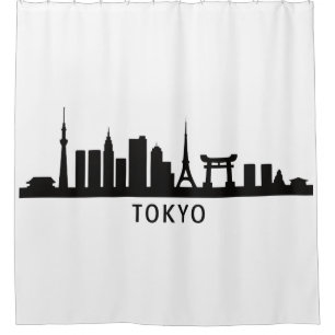 Japan Cityscape Travel   Tokyo Skyline Silhouette Shower Curtain