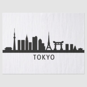 Japan Cityscape Travel   Tokyo Skyline Silhouette Tissue Paper