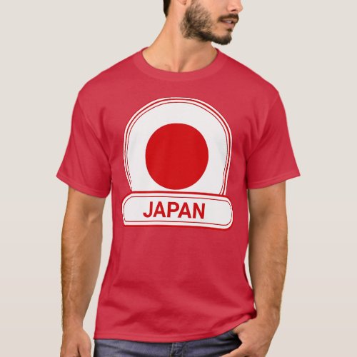 Japan Country Badge Japan Flag T_Shirt