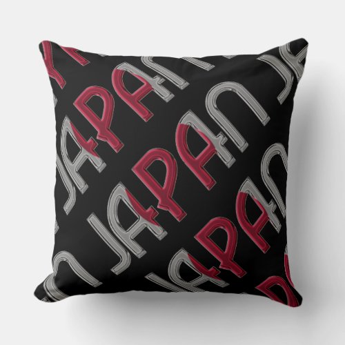 Japan Country Flag Colors Typography Souvenir Throw Pillow