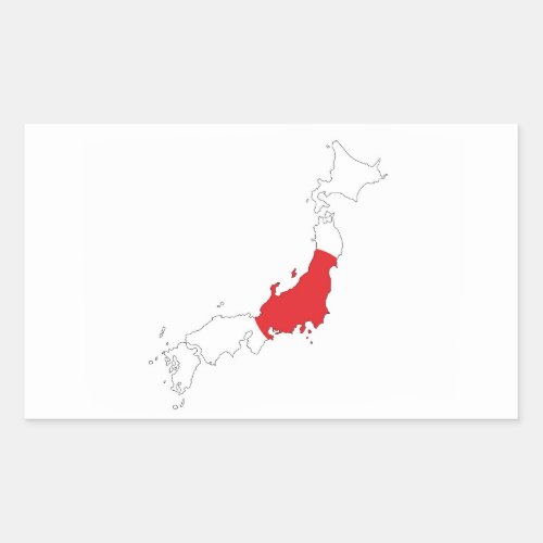 Japan country flag map shape silhouette rectangular sticker