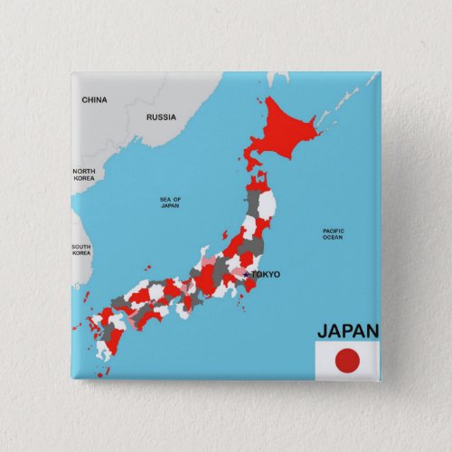 japan country political map flag pinback button