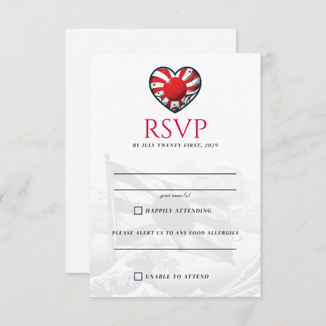 Japan Couple RSVP Card (Front/Back)