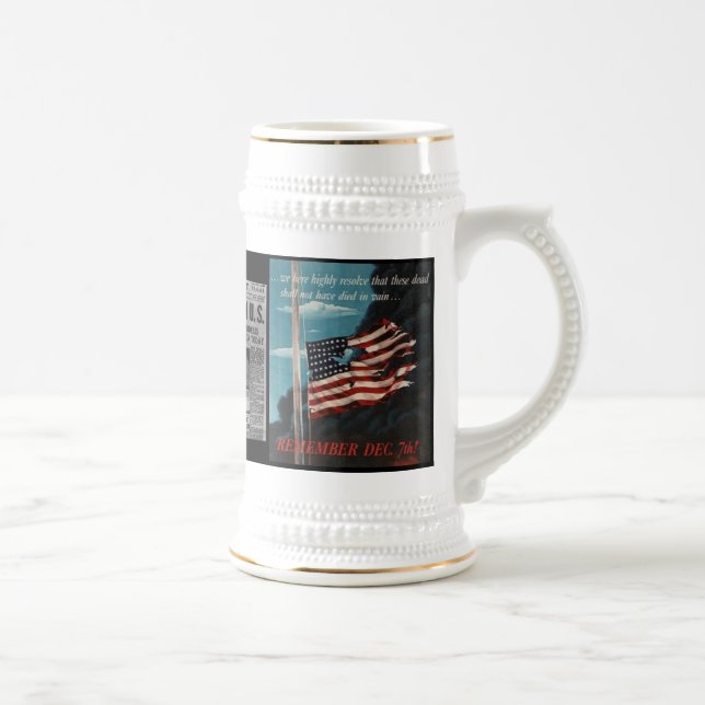Japan Declares War On U.S. December 7, 1941 Beer Stein (Right)