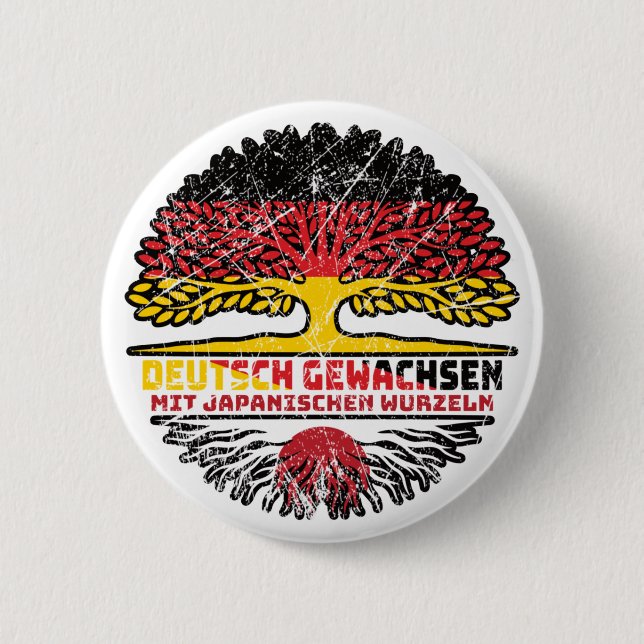 Japan Deutsch Baum Wurzel Button (Front)