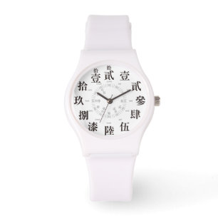 Japan difficult old kanji style [white face] watch
