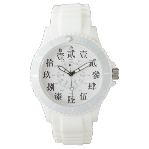 Japan Kanji Manga Style White Face 2 Wristwatch 和風イラスト あおきもの