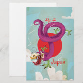 Japan Dragon Vintage Travel Poster (Front/Back)