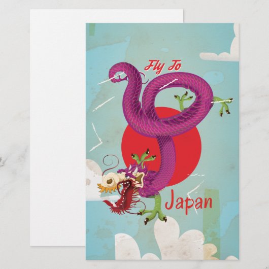 Japan Dragon Vintage Travel Poster (Front/Back)