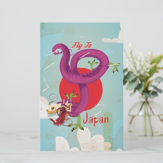 Japan Dragon Vintage Travel Poster (Standing Front)
