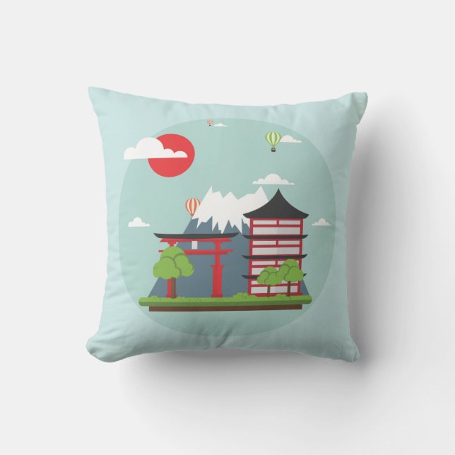 Japan Dreaming Throw Pillow (Front)