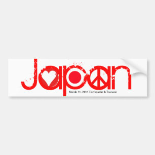 Japan Earthquake Bumper Sticker Love Peace Hope