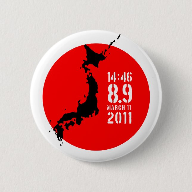 Japan Earthquake Pinback Button (Front)