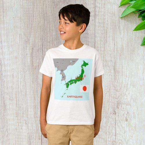 Japan Earthquake Seismic Map T_Shirt