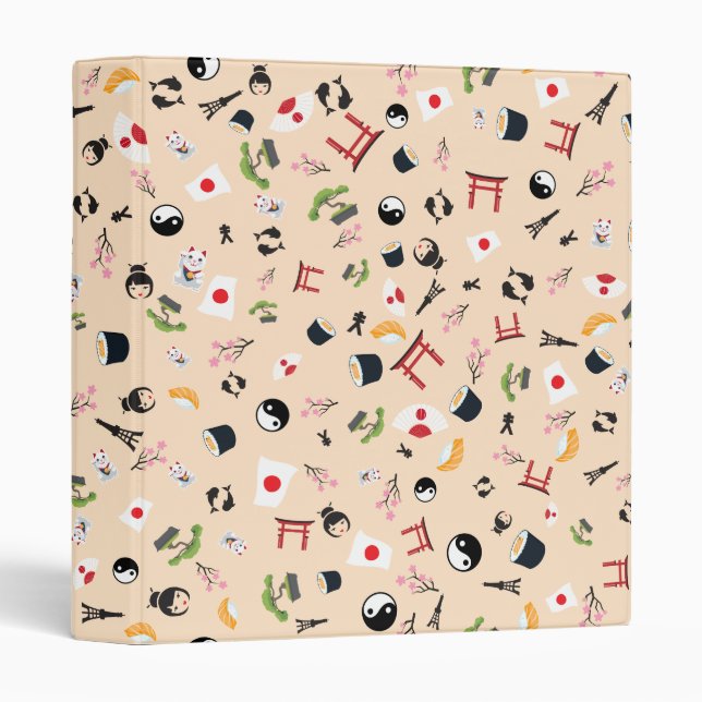 Japan famous items- the land of the rising sun 3 ring binder (Front/Spine)