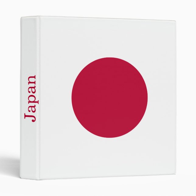 Japan Flag 3 Ring Binder (Front/Spine)