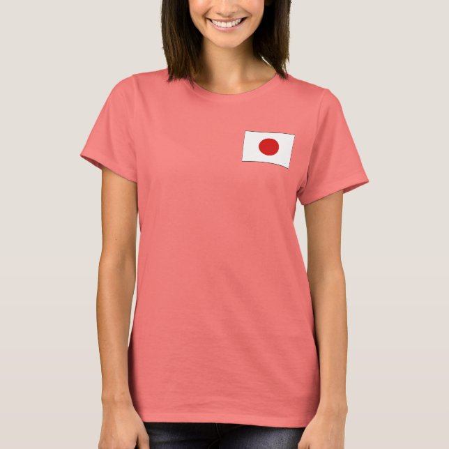 Japan Flag and Map dk T-Shirt (Front)