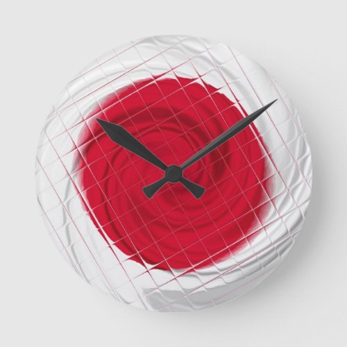 Japan Flag Artwork Round Clock