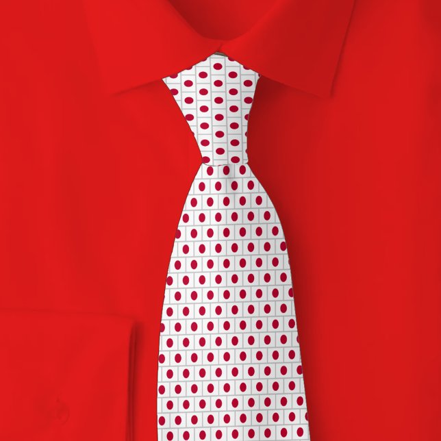 Japan Flag Brick Pattern Neck Tie (Creator Uploaded)