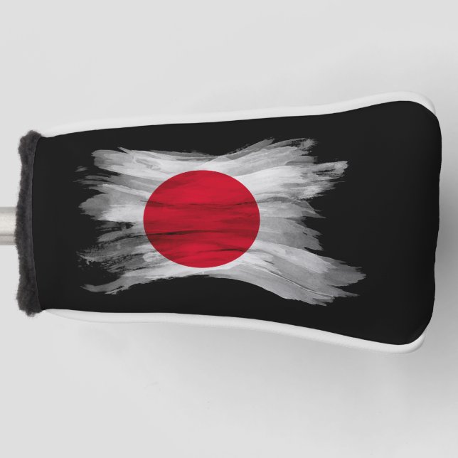 Japan flag brush stroke, national flag golf head cover (Front)