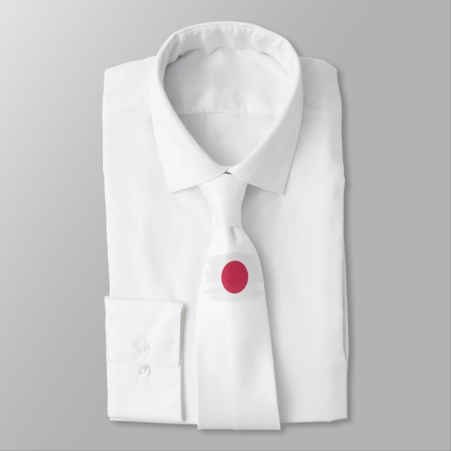 Japan flag brush stroke, national flag neck tie (Tied)